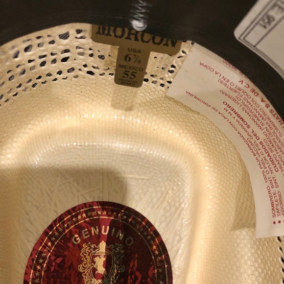 NWT - Genuine Morcon Ivory Straw Cowboy Hat main image 10